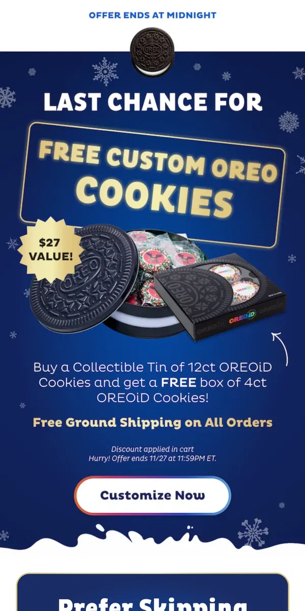 Email from OREO. 🚨 FREE SHIPPING on ALL Orders! 🚨