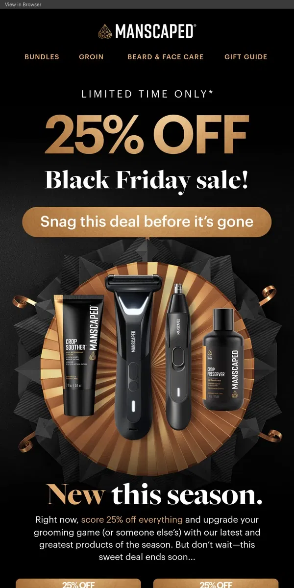 Email from MANSCAPED. Don’t miss your Black Friday Sale!