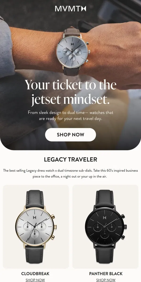 Email from MVMT. Find your next travel watch