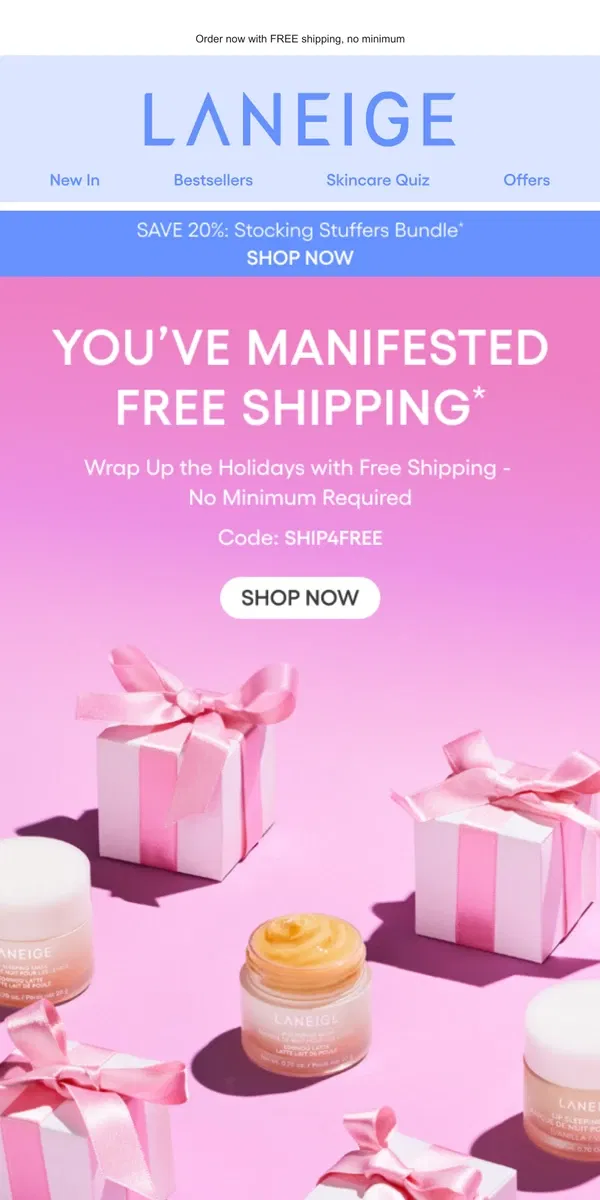 Email from LANEIGE. Get Your Last Minute Gifts!