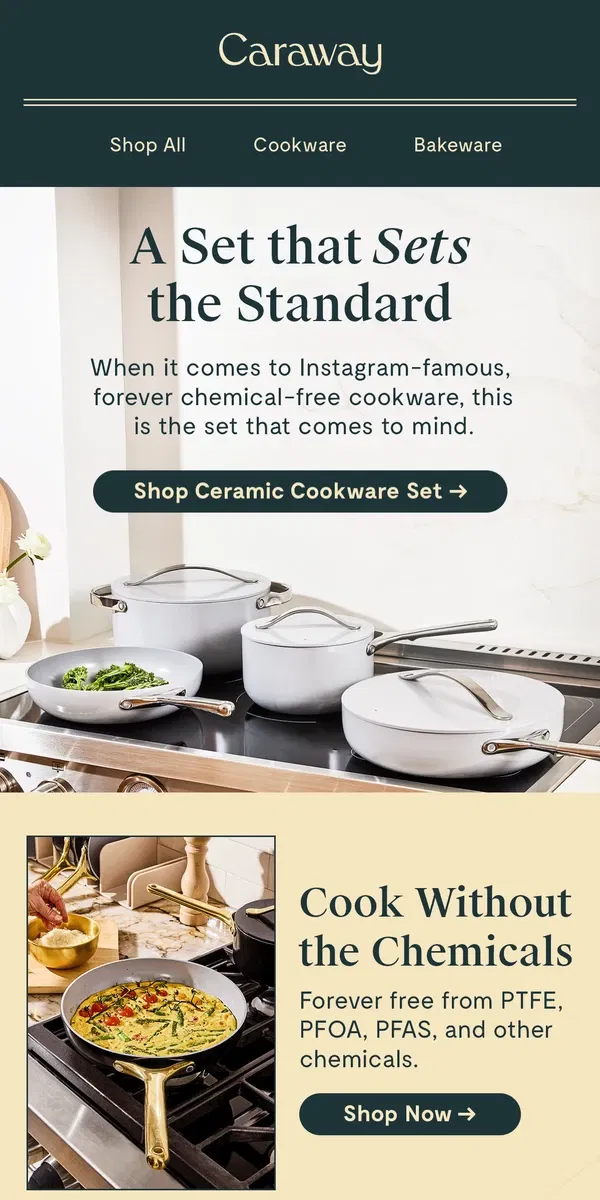 Email from Caraway. Cookware With a Cult Following