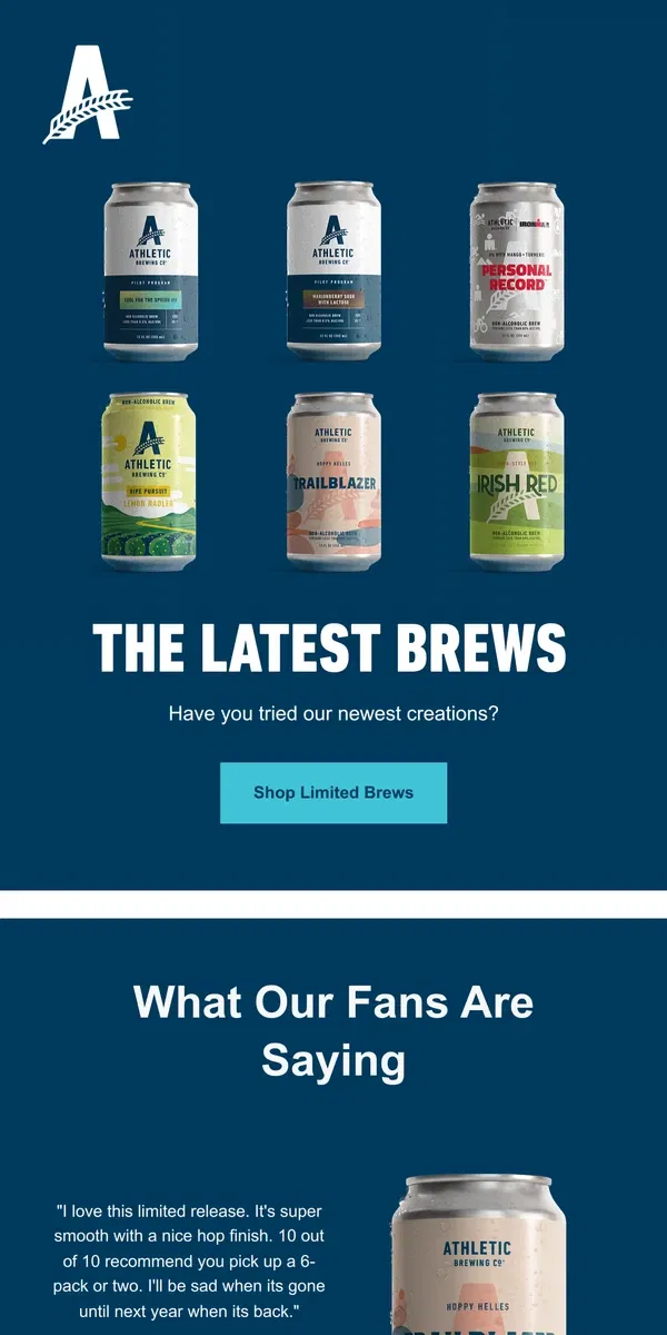 Email from Athletic Brewing Co. Discover Our Latest Brews 🍺