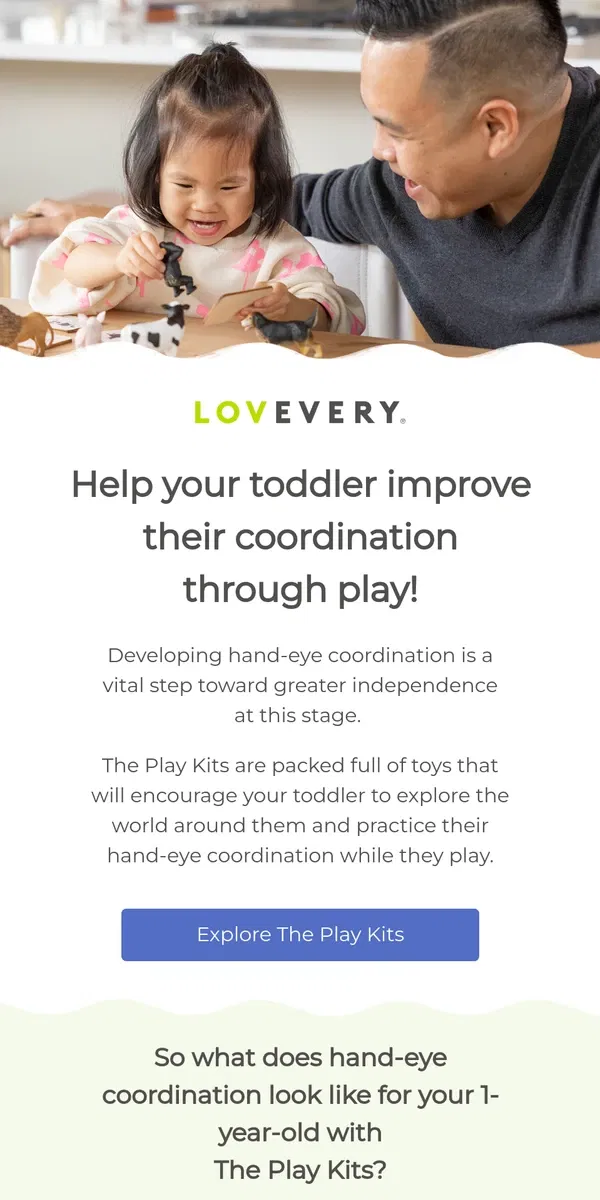 Email from Lovevery. Your 1-year-old is ready to explore