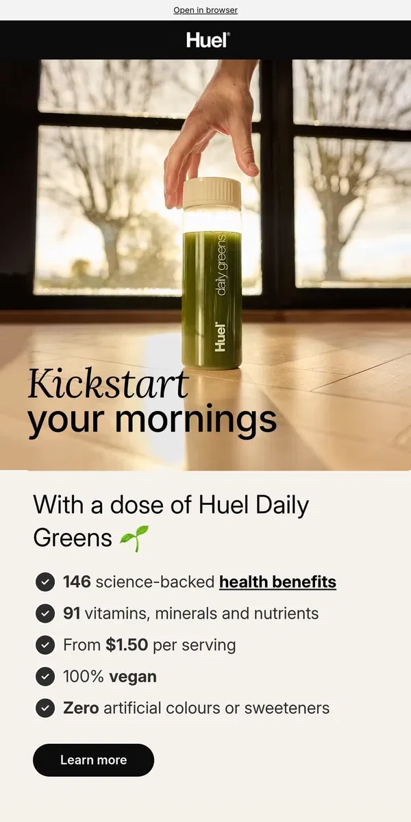 Email from Huel. A better morning starts here 🍃