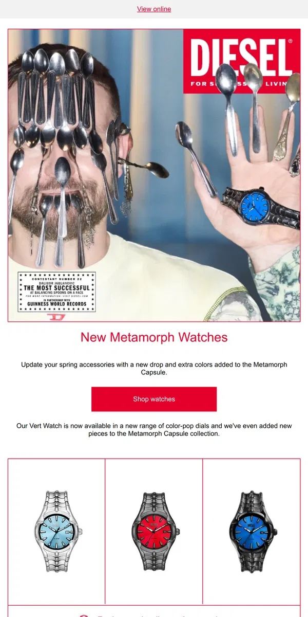 Email from Diesel. Metamorph Watches | New Styles & Shades