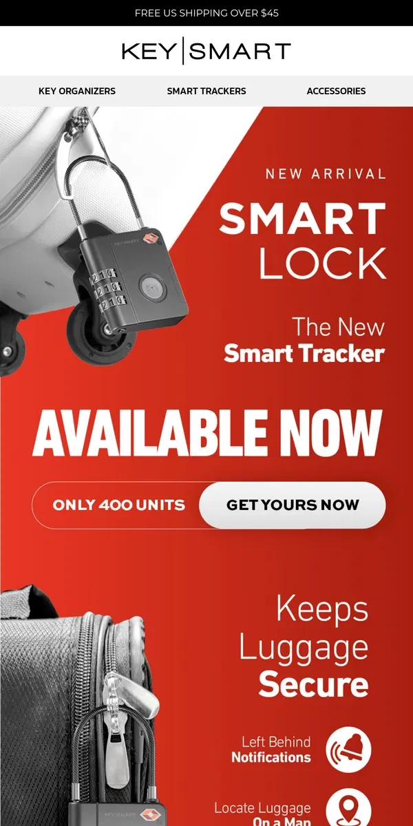 Email from KeySmart. NEW IN 🔥 The New Smart Tracker