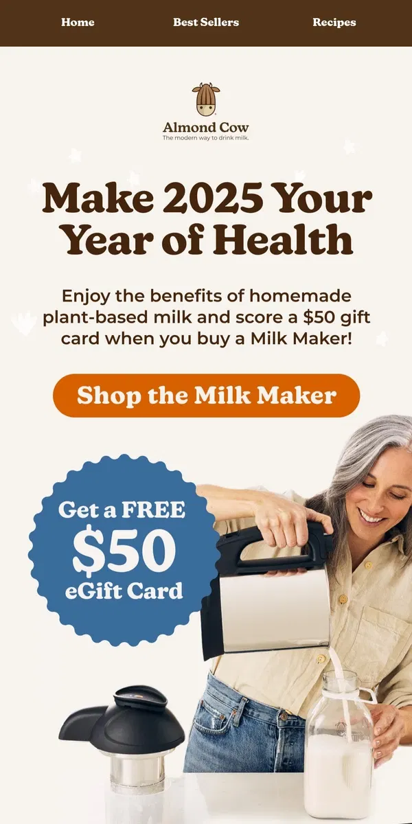 Email from Almond Cow. 🚫 Why You Should Ditch Store-Bought Milk in 2025 🤯