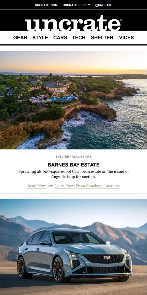 Email from Uncrate. Barnes Bay Estate & more