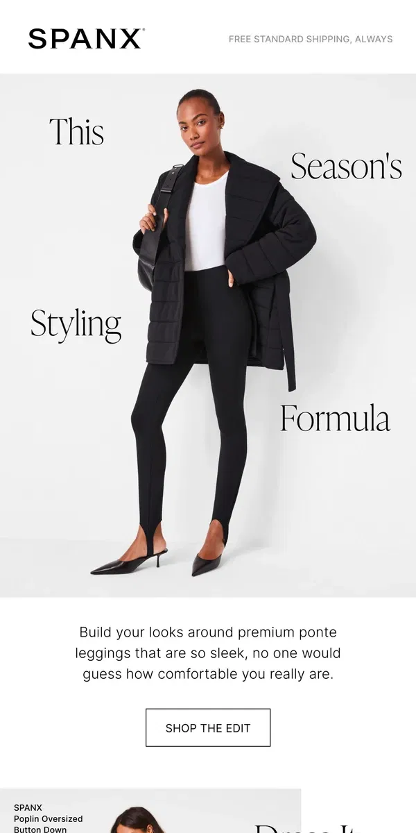 Email from SPANX. The Winter Styling Formula