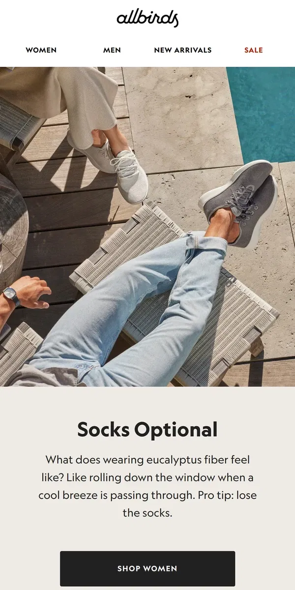 Email from Allbirds. Feel The Breeze