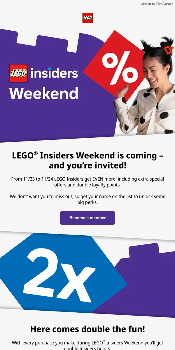 Email from Lego. Got plans for November? Cancel them...