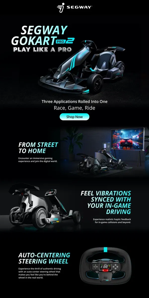 Email from Segway. NEW GoKart Pro2-PDP! 🏎️