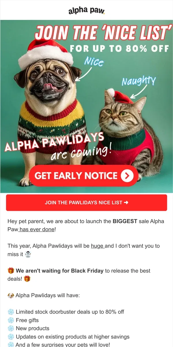 Email from Alpha Paw. read this for 80% off