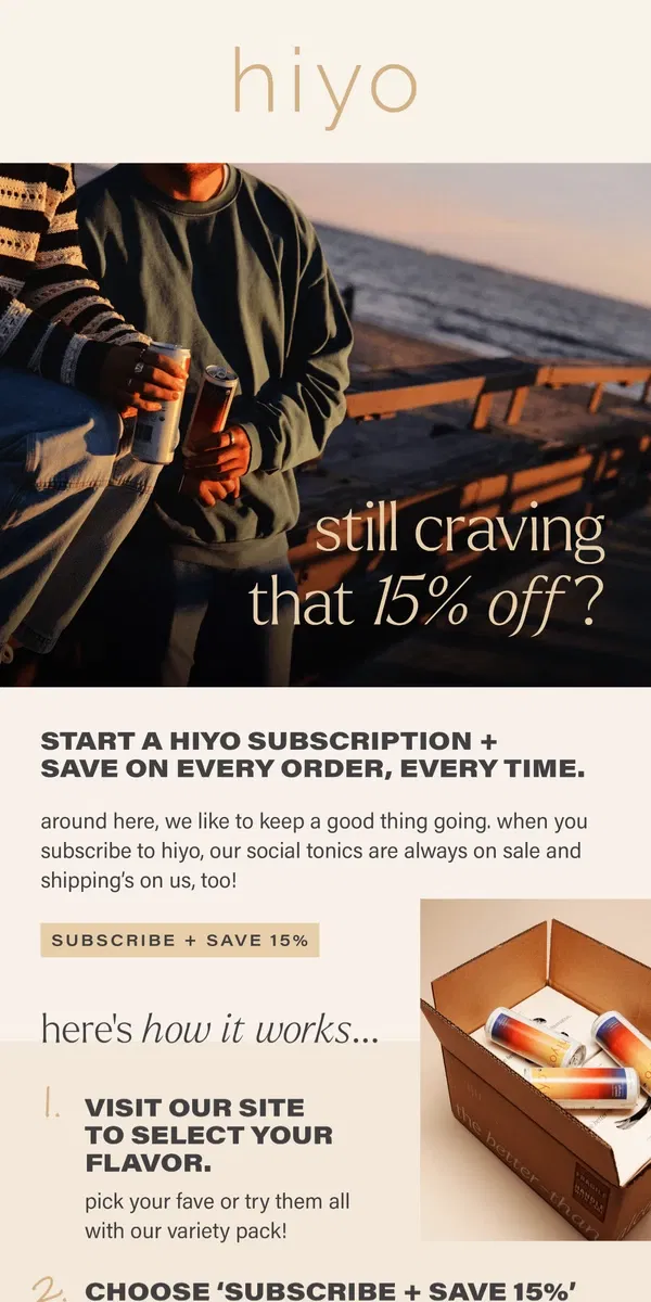 Email from hiyo. for when the cravings hit...