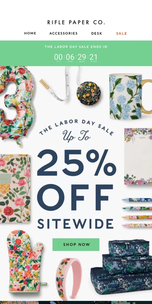 Email from Rifle Paper Co.. ❗FINAL CHANCE❗25% OFF + $20 ITEMS