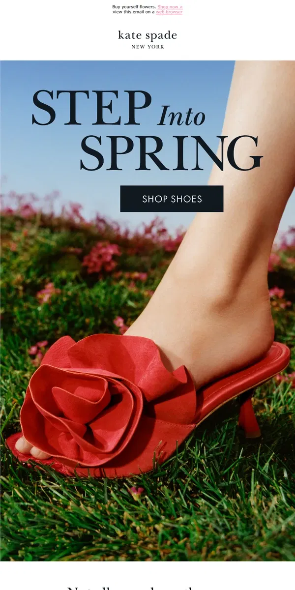 Email from Kate Spade. New shoes for spring