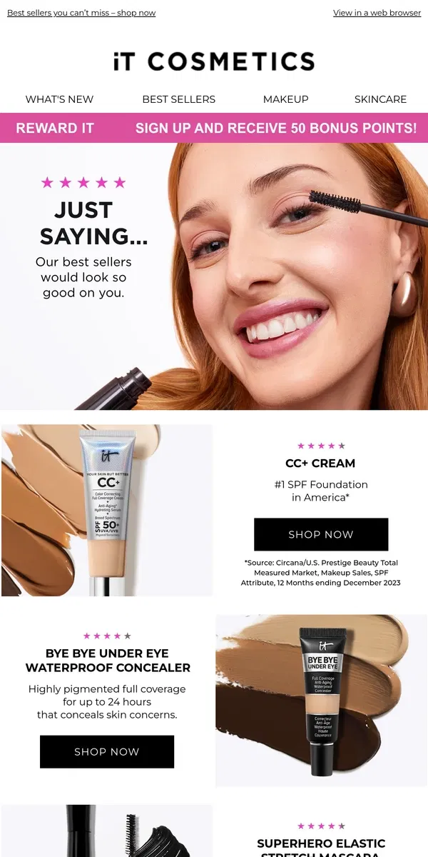 Email from IT Cosmetics. Okay, we're obsessed.