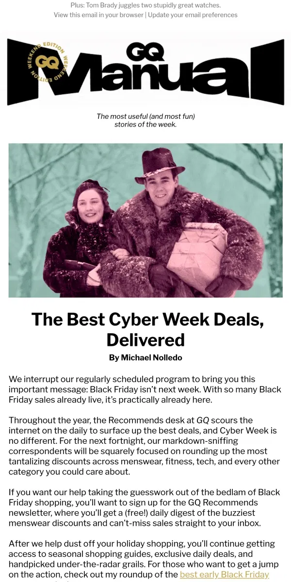 Email from GQ. Let GQ Help You Navigate Black Friday