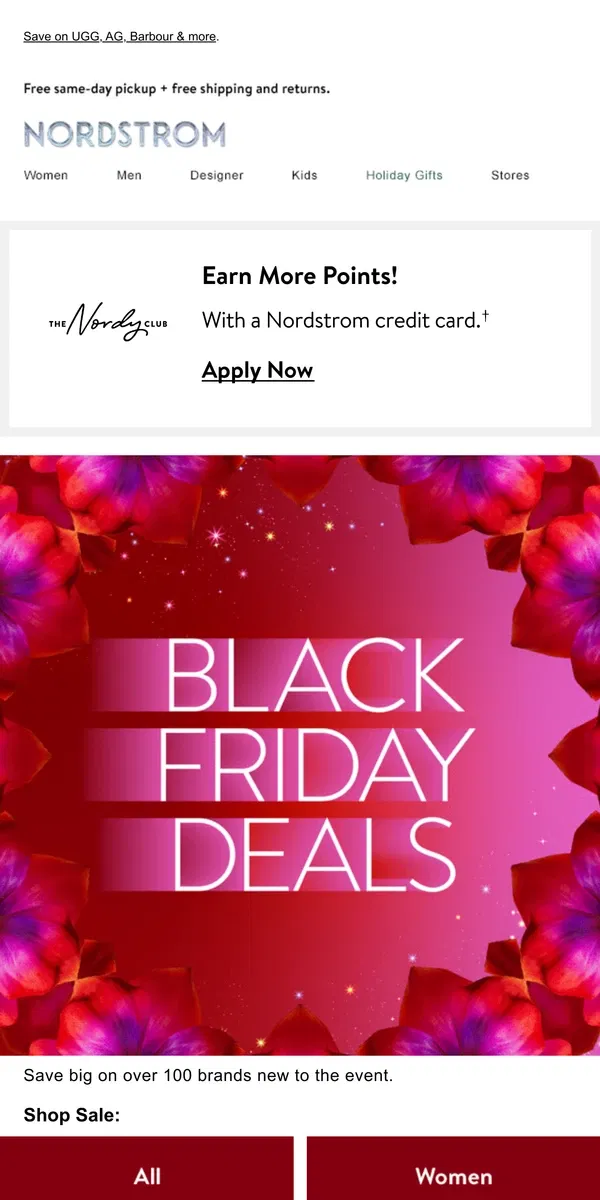 Email from Nordstrom. Black Friday Deals you'll love