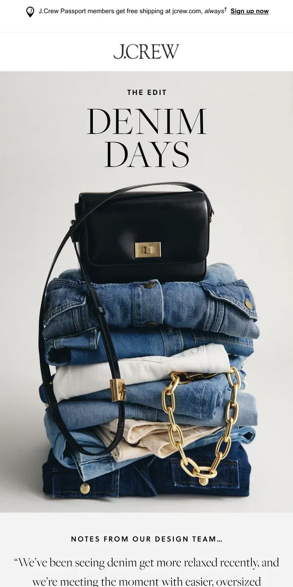 Email from J.Crew. The denim edit: our forever-favorite fabric