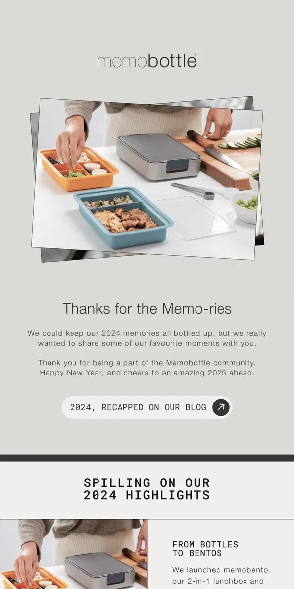 Email from memobottle. 2024 – Thnks fr th Mmrs