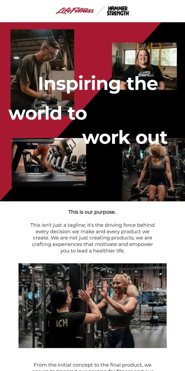 Email from Life Fitness. Every Body. Every Goal. Inspired by You