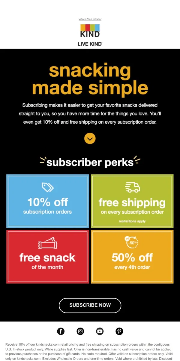 Email from KIND. Easy snacking? We've got you