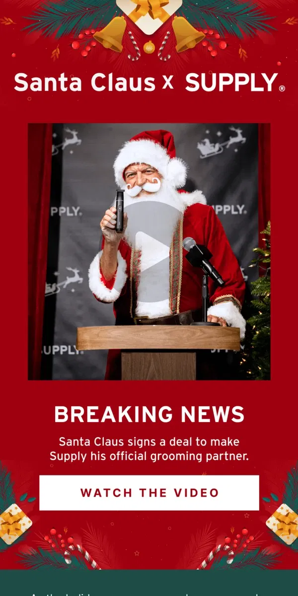 Email from Supply. Santa Just Signed With Us. 🧑‍🎄✅