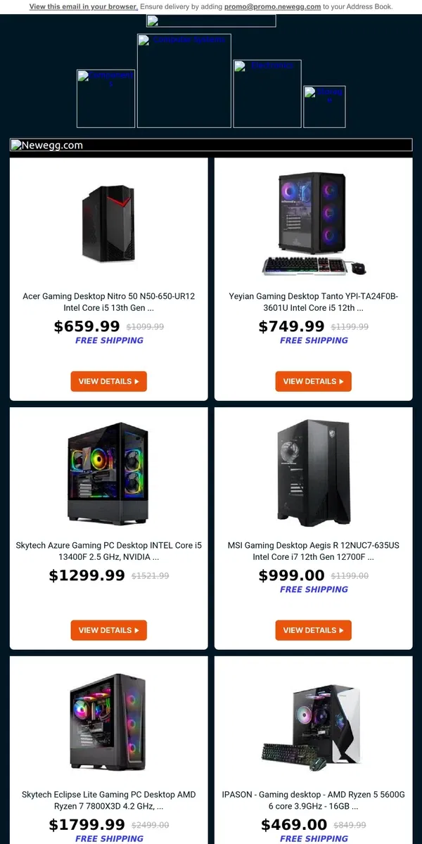 Email from Newegg. Black Friday Is Here! 🛒🏴