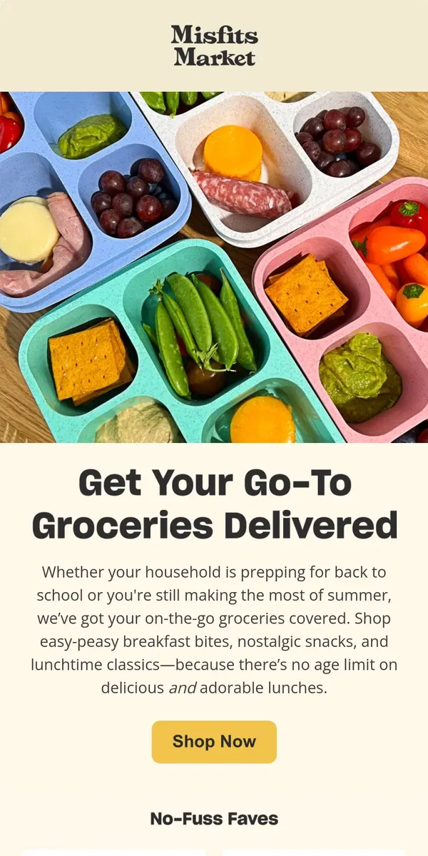 Email from Misfits Market. The Bites You Need to Get Back to Your Routine