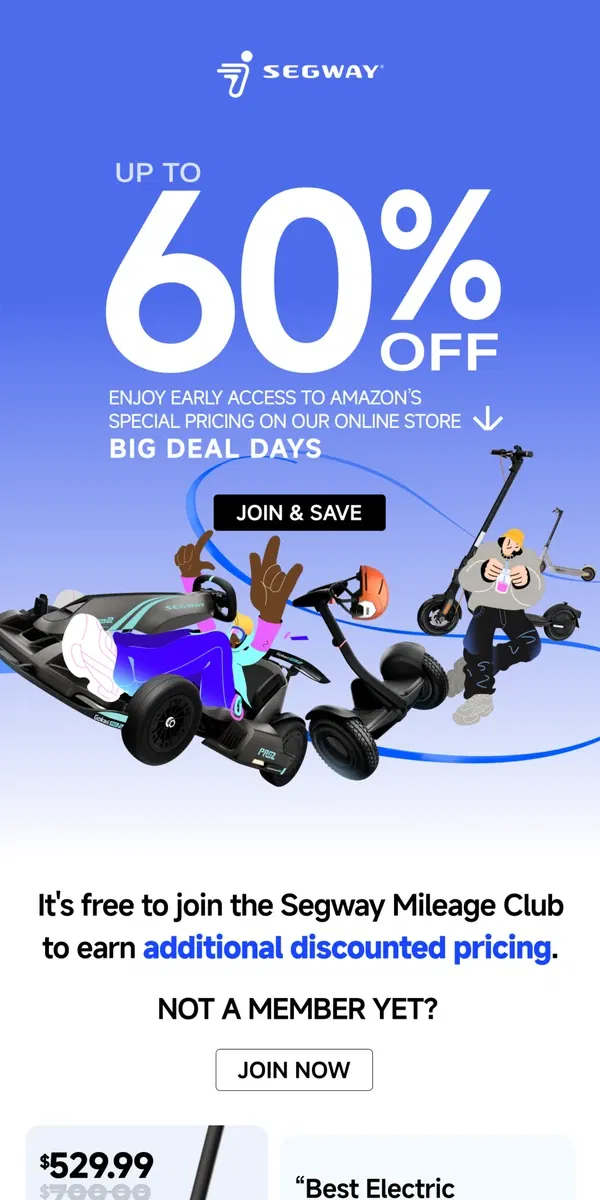 Email from Segway. 🎁 Save up to 60% exclusively for our members!