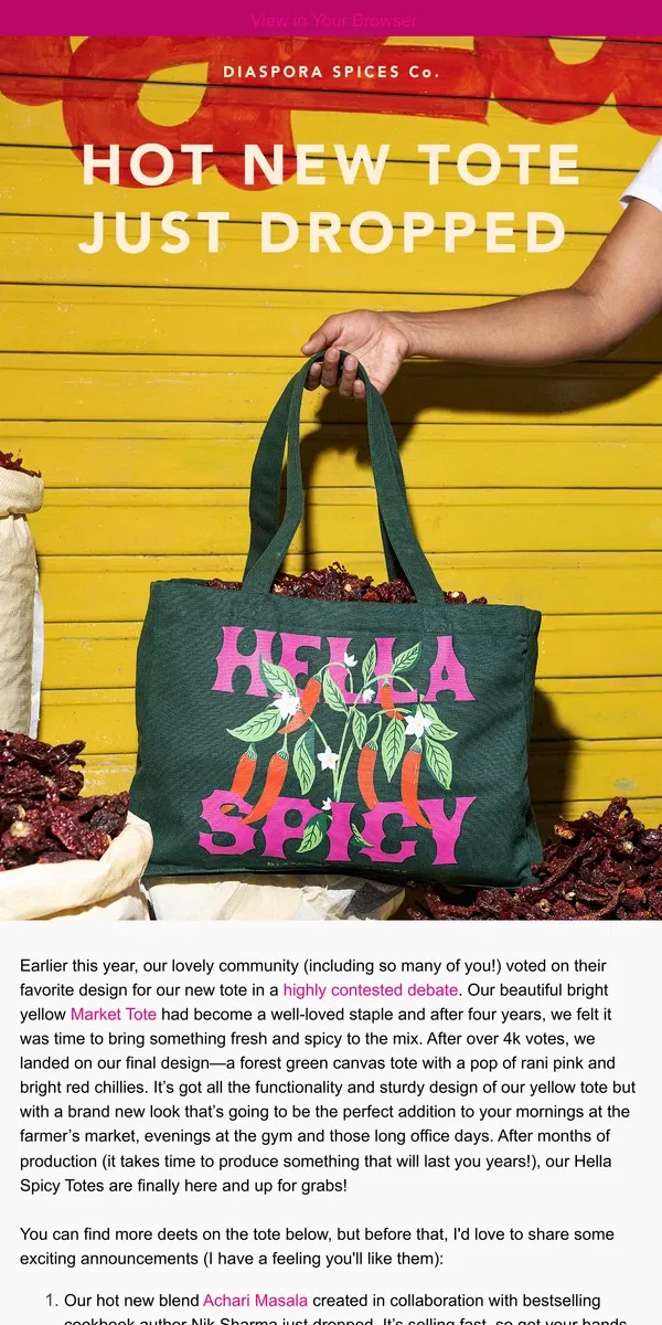 Email from Diaspora Co.. Our new tote is here!