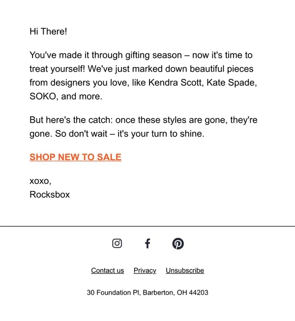 Email from Rocksbox. 🚨 Just In: Kendra Scott, Kate Spade & More on Sale!