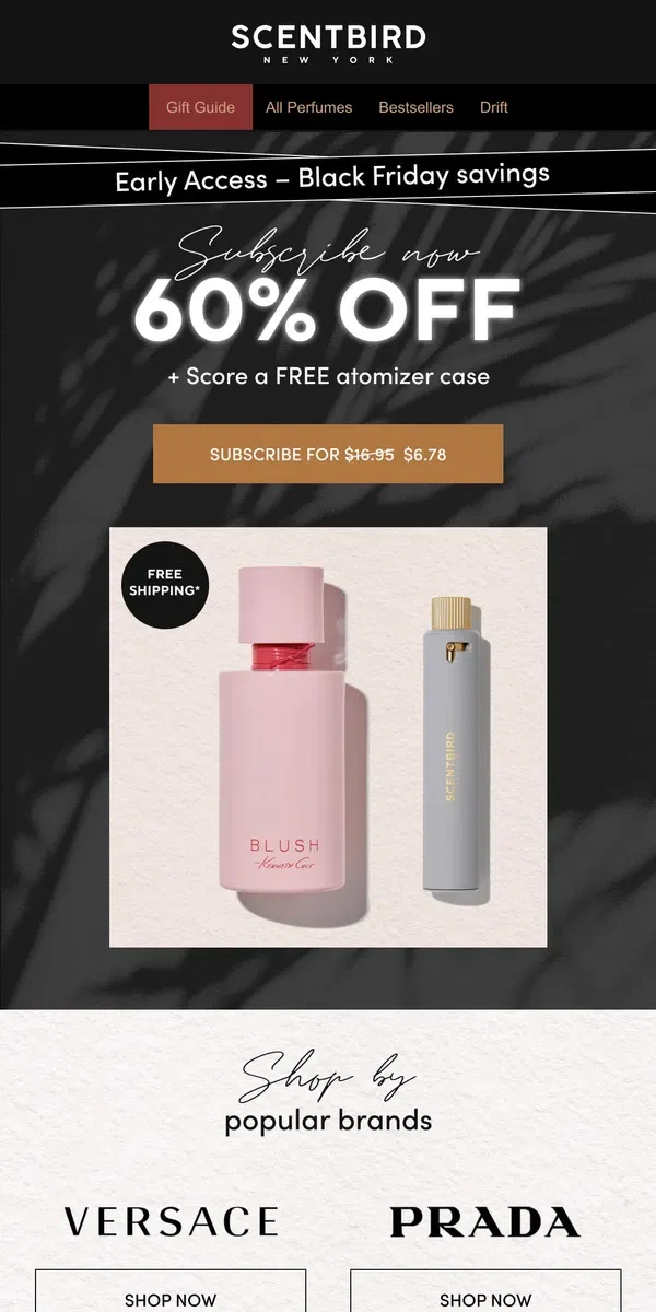 Email from Scentbird. 🚨VIP Early Access: Take 60% off🚨 