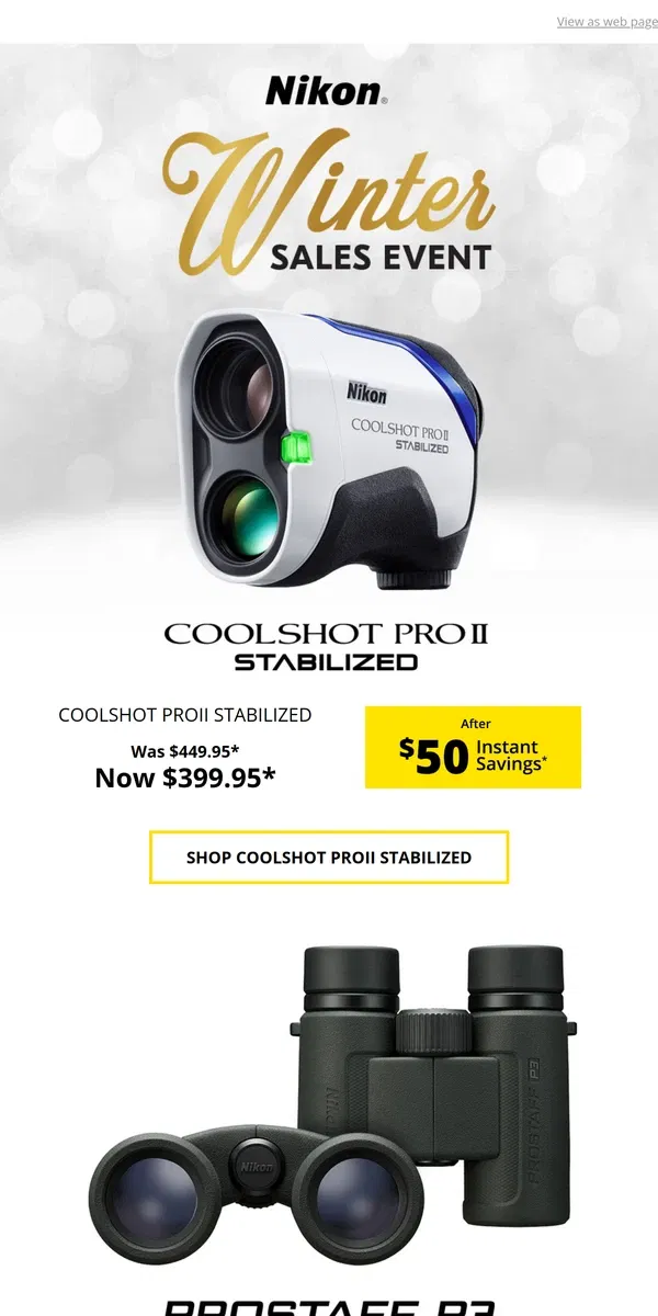 Email from Nikon. Save on binoculars and golf rangefinders