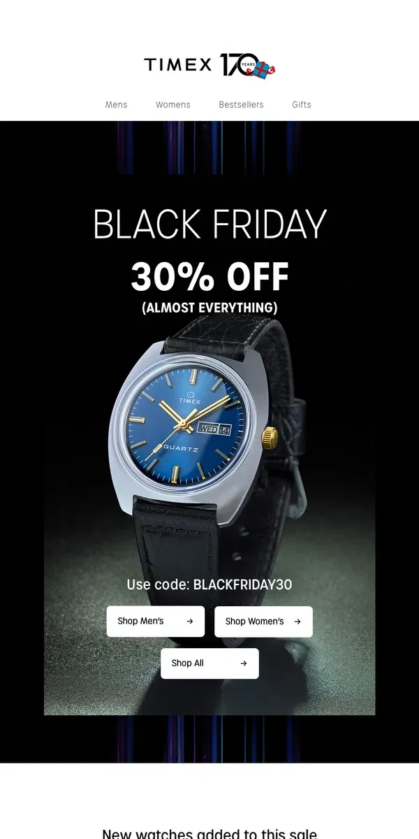 Email from Timex. 30% OFF | Shop NEW Sale Watches