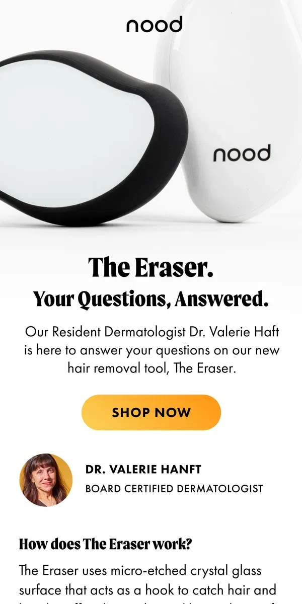 Email from Nood. The Eraser FAQs