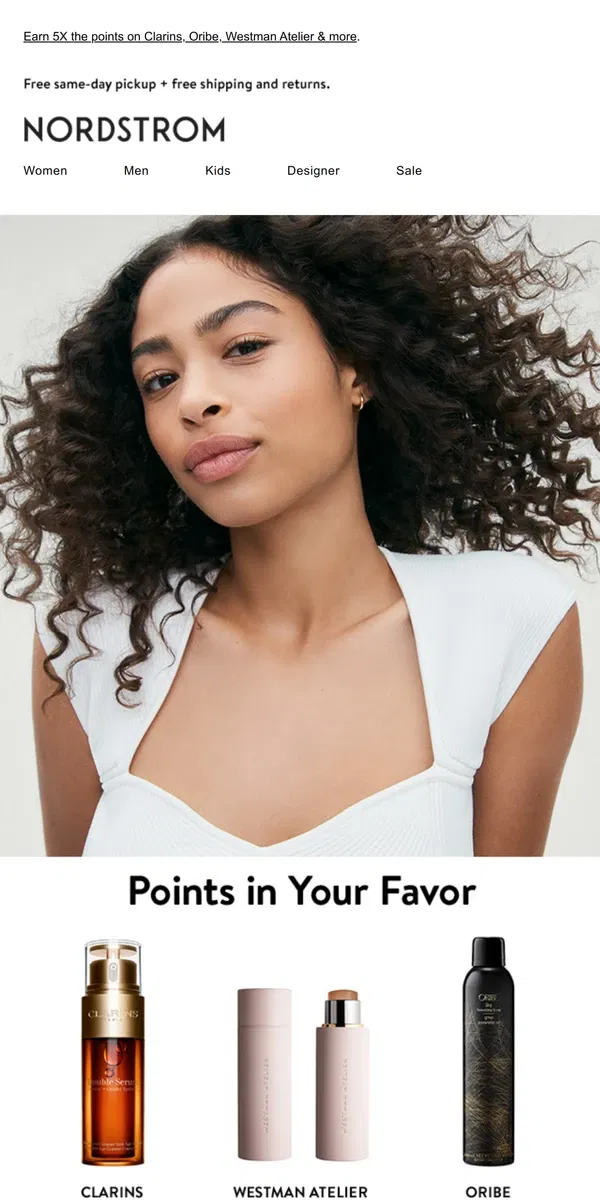 Email from Nordstrom. Restock your beauty shelfie