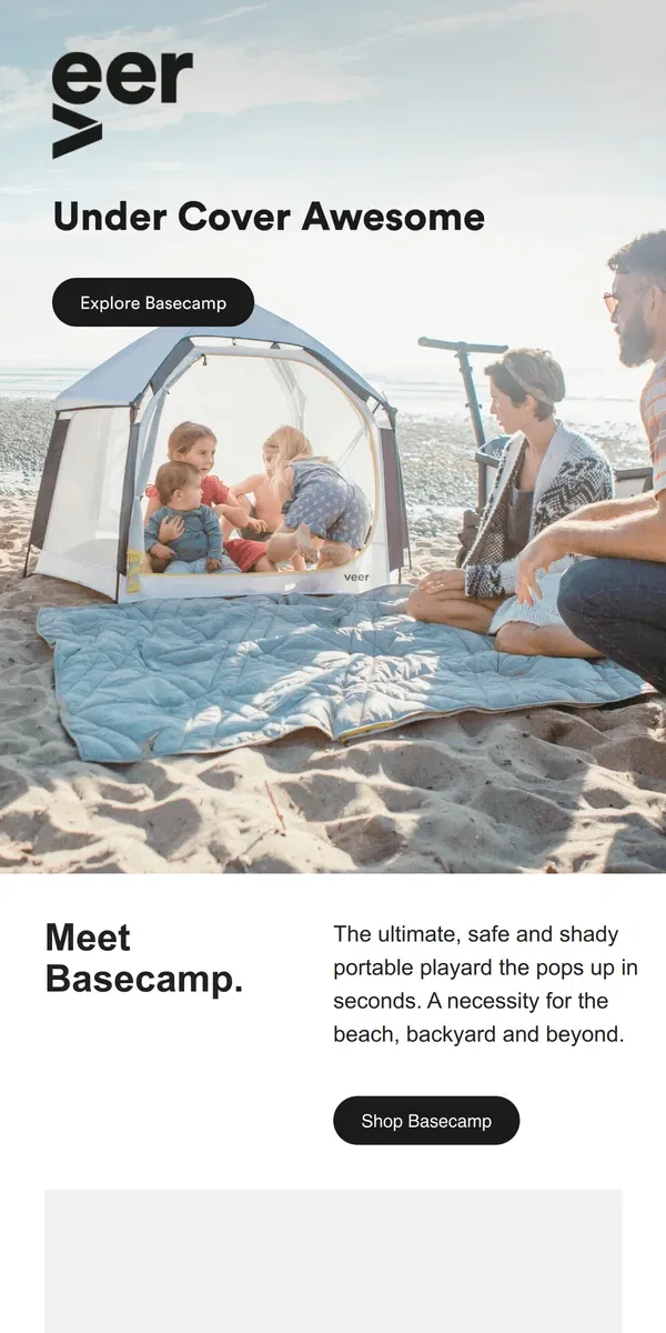 Email from Veer. Watch Basecamp Pop-up