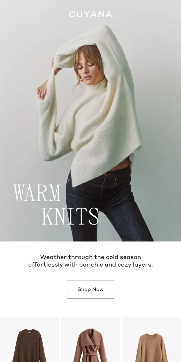 Email from Cuyana. Cozy Up in Chic Layers