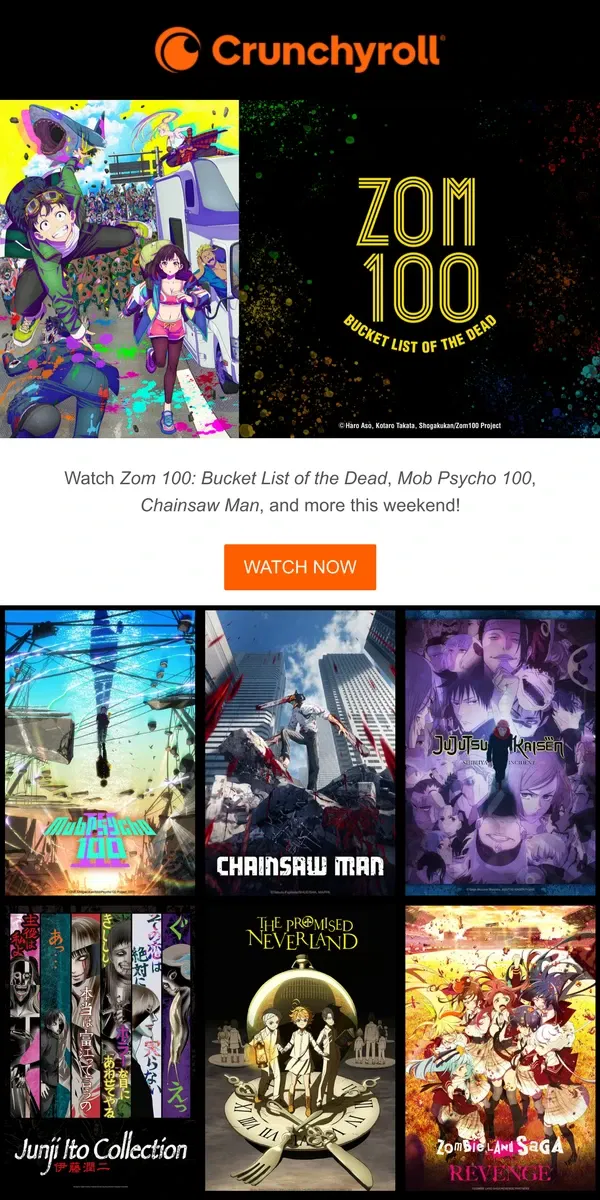 Email from Crunchyroll. Spooky Anime To Haunt Your Watchlist!