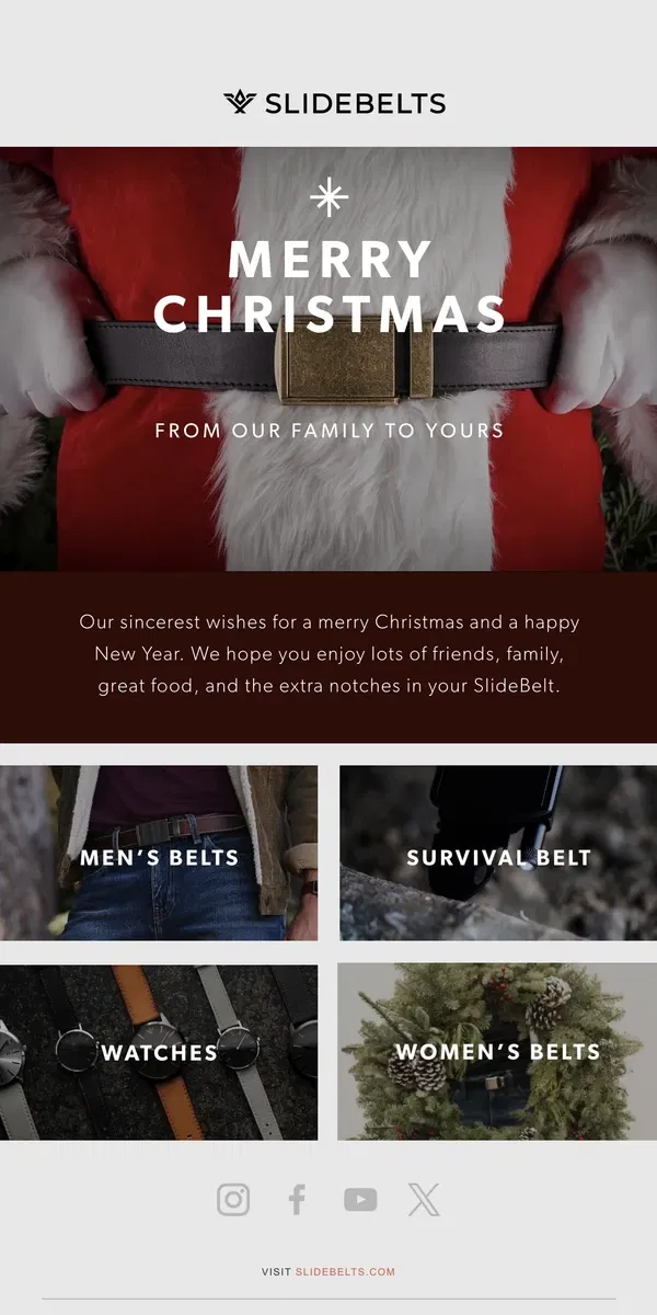 Email from SlideBelts. Wishing you a Merry Christmas!🎄