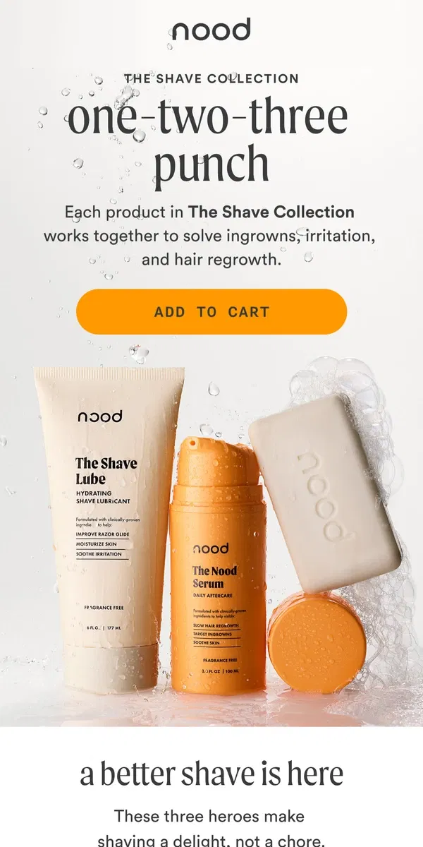 Email from Nood. [Name], Try These for a Smooth Shave