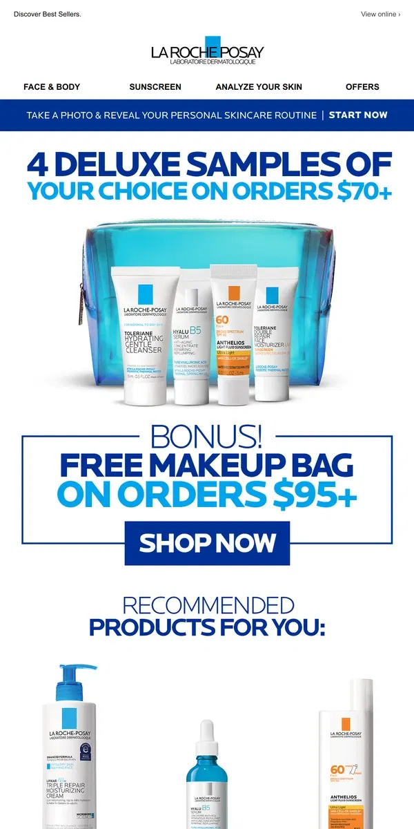 Email from La Roche-Posay. We picked these products out for you.