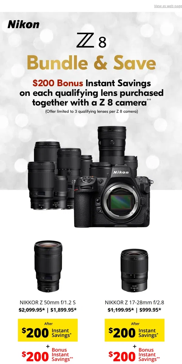 Email from Nikon. Z 8 offer ends soon