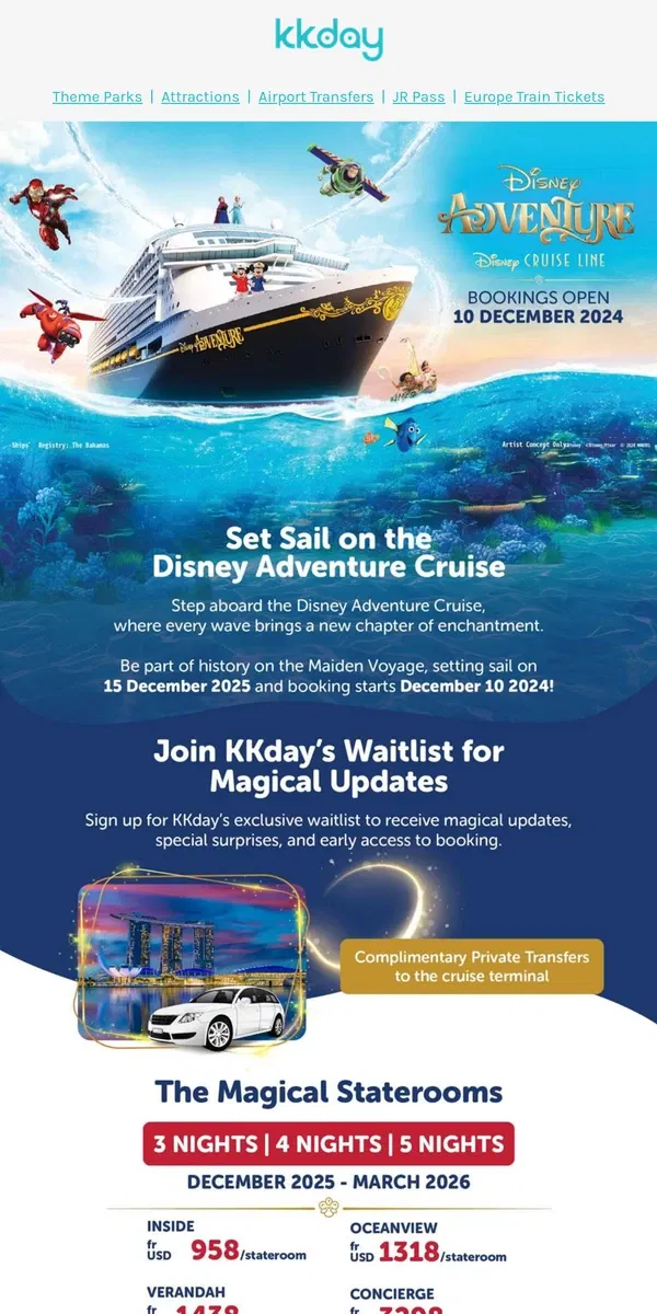 Email from KKday. ✨ Your Perfect Disney Escape at Sea!