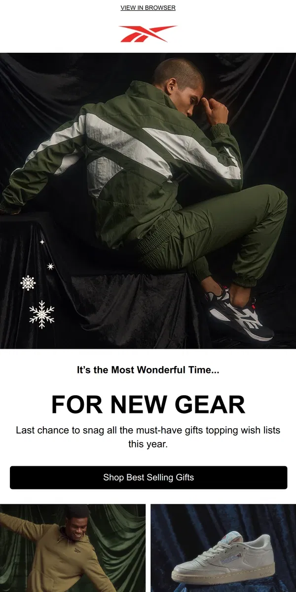 Email from Reebok. Time’s ticking to get these TOP gifts