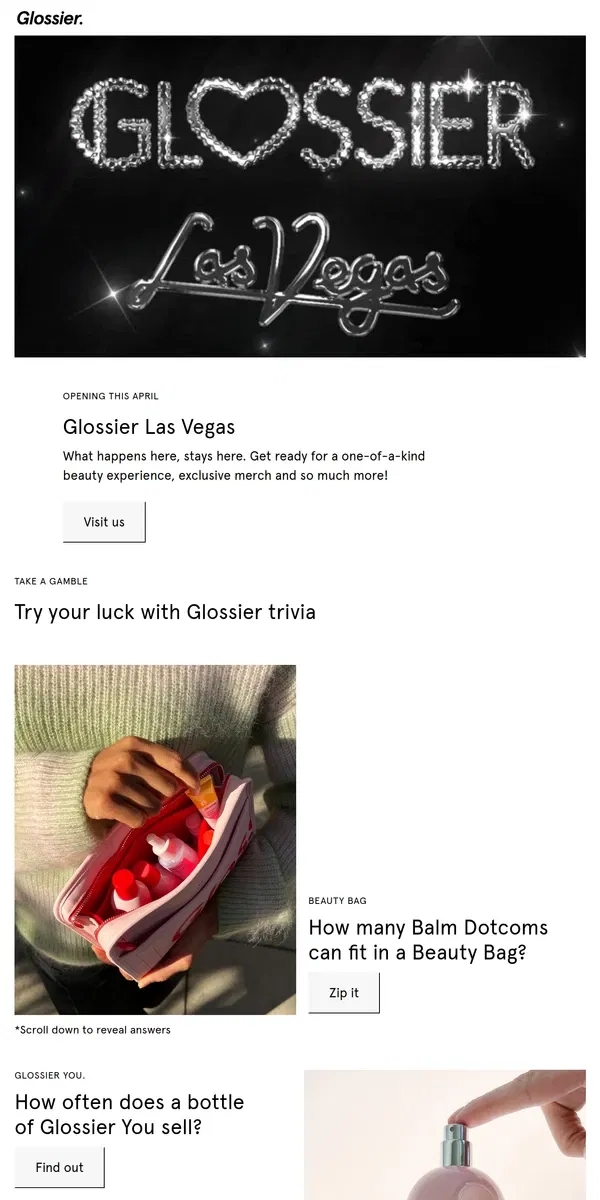 Email from Glossier. The city that never sleeps