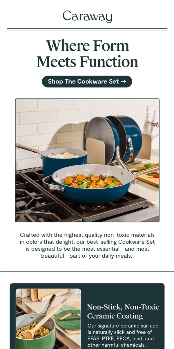 Email from Caraway. You Need This Cookware Set