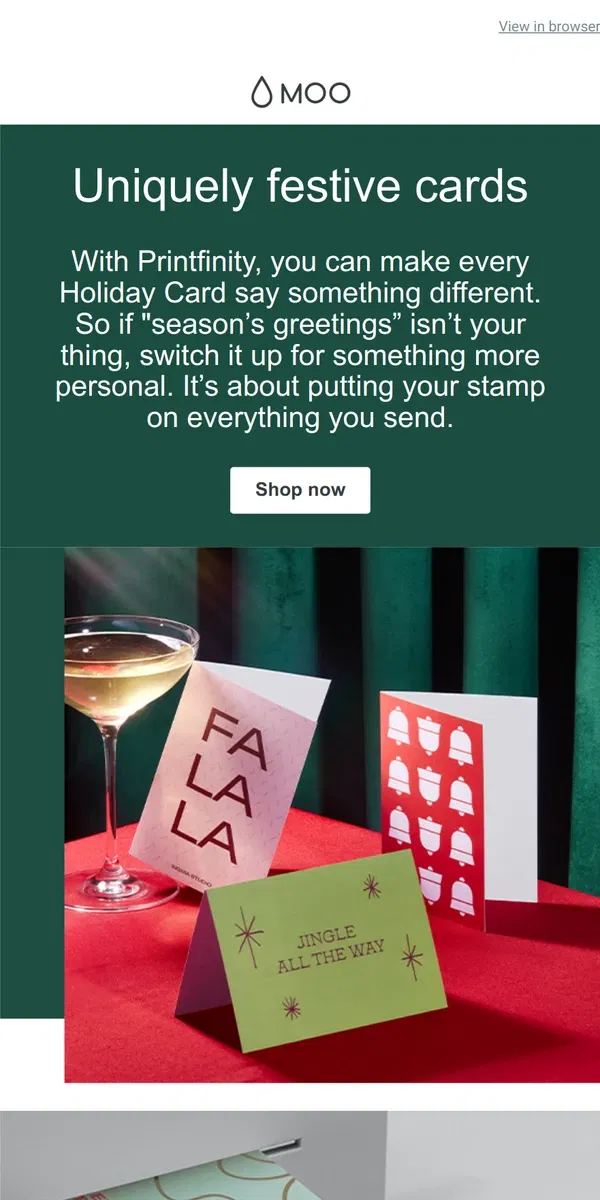 Email from MOO. Season to taste with Printfinity